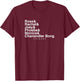 Friends Chanandler Bong T-Shirt - T-Shirt | Maroon