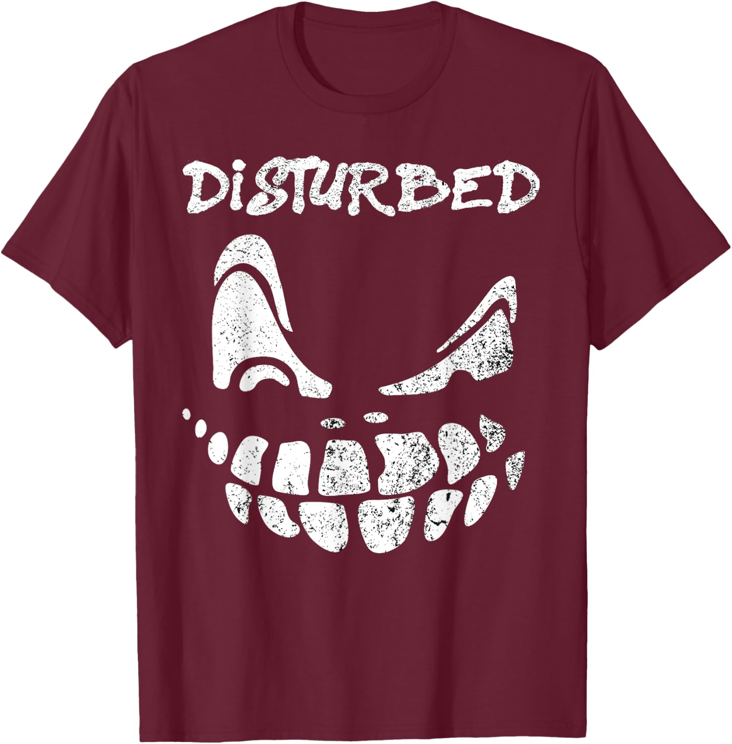 Disturbed Scary Face T-Shirt - T-Shirt | Maroon