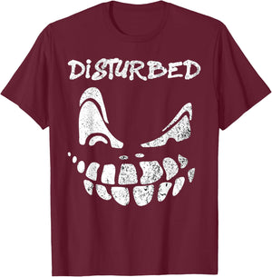 Disturbed Scary Face T-Shirt - T-Shirt | Maroon