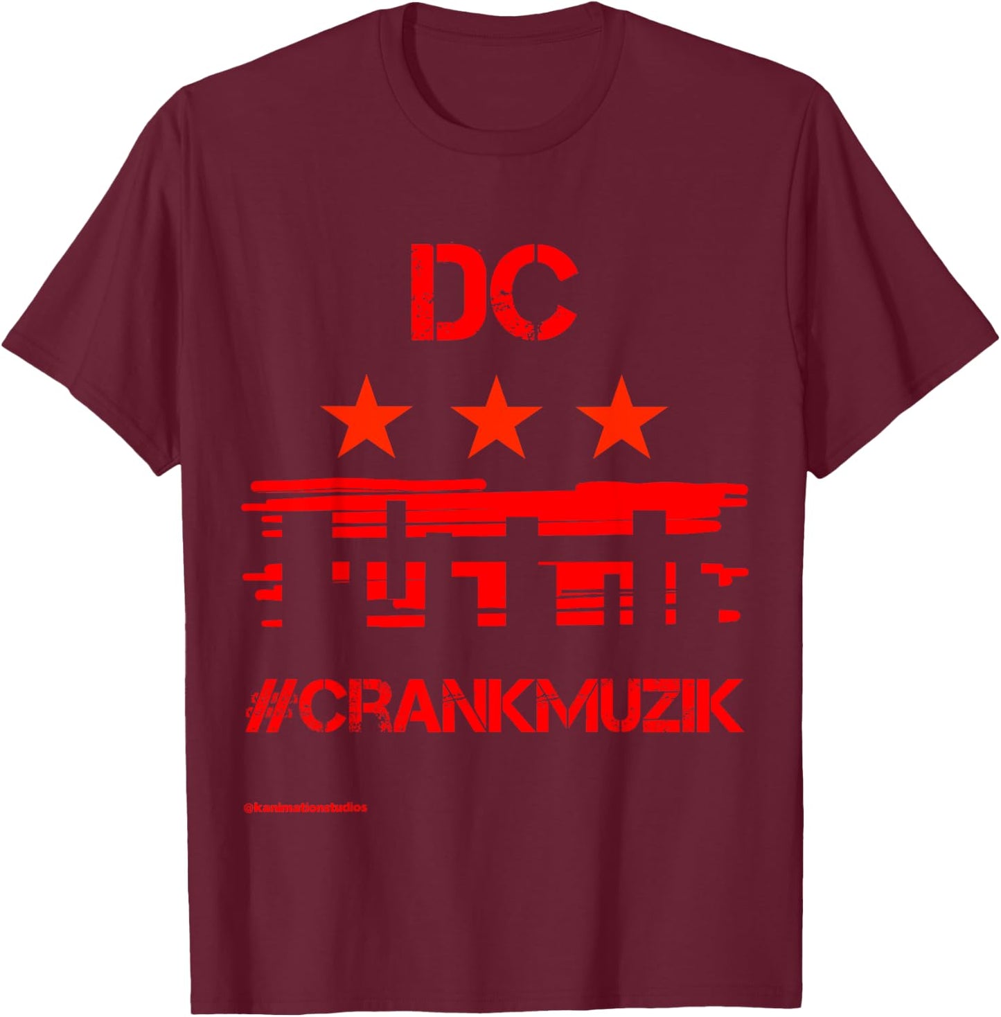 Washington DC Crank Music Go Go Men Women T-Shirt - T-Shirt | Maroon