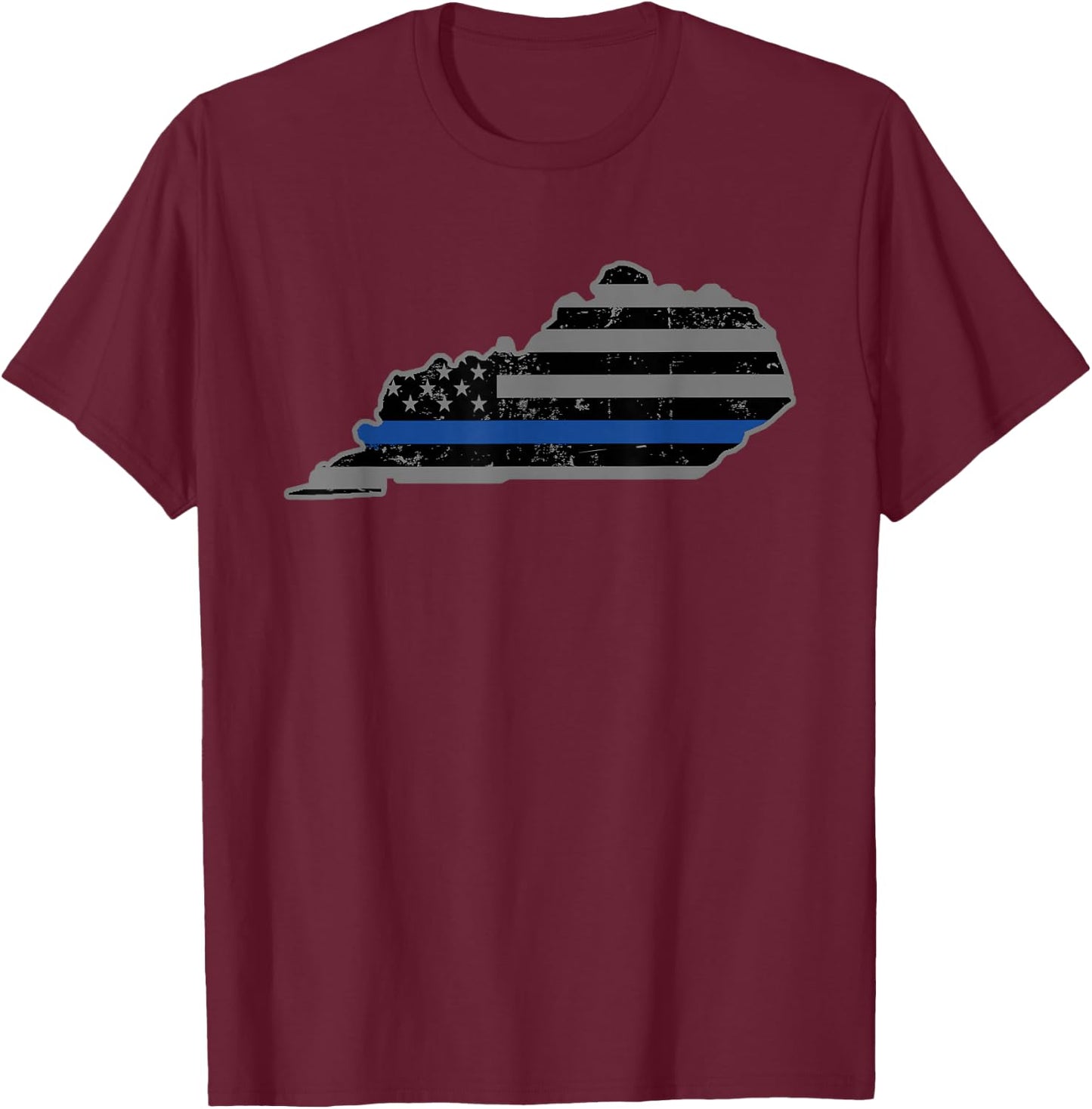Kentucky State Police Kentucky State Trooper Thin Blue Line T-Shirt - T-Shirt | Maroon