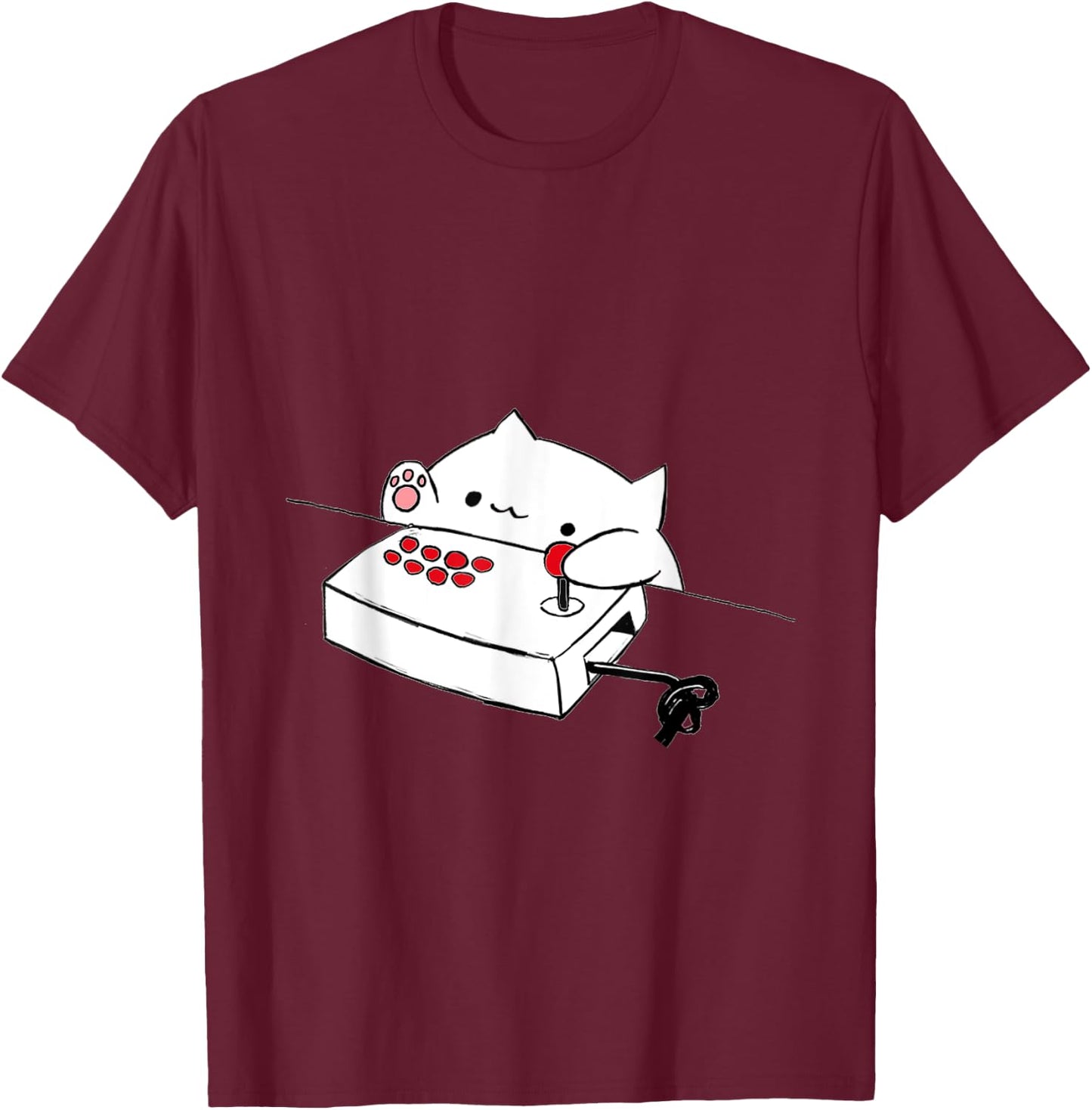 Funny Bongo Cat Funny Cute Gamer Meme Cat Men Women Kids T-Shirt - T-Shirt | Maroon