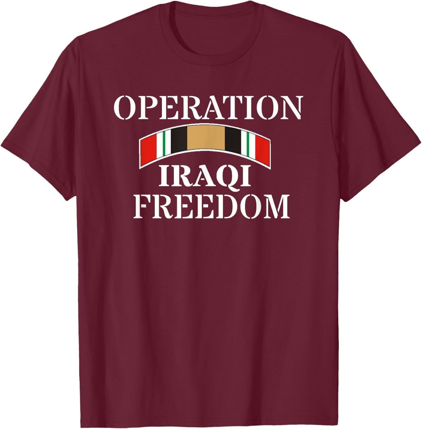 Veteran shirt Iraq War Service Ribbon Iraq War Veteran T-Shirt - T-Shirt | Maroon