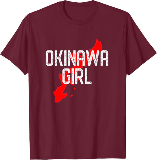 Okinawa Girl Japan T-Shirt - T-Shirt | Maroon