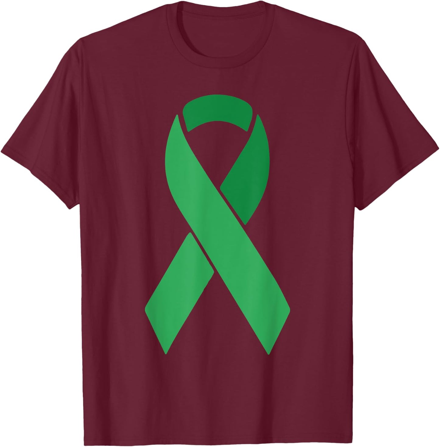 Green Ribbon Scoliosis Mental Health Awareness T-Shirt - T-Shirt | Maroon