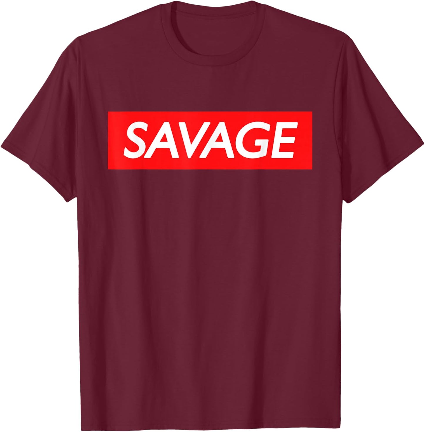 Savage Shirt Red Background Lit Shirt T-Shirt - T-Shirt | Maroon