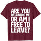 Are You Detaining Me or Am I Free to Leave - Police Contact T-Shirt - T-Shirt | Maroon