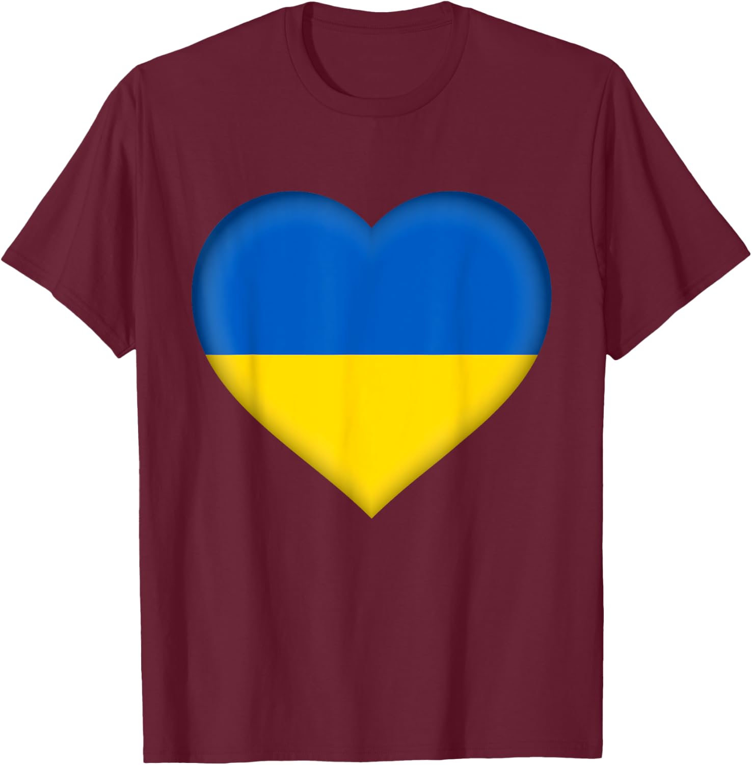 I Love Ukraine | Ukrainian Flag Heart Outfit T-Shirt - T-Shirt | Maroon