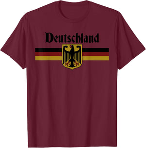 Deutschland Germany Flag Coat of Arms Eagle Banner Vintage Small T-Shirt - T-Shirt | Maroon