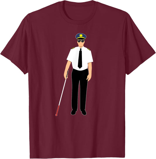 Funny Blind Pilot for Wife Husband Partner T-Shirt - T-Shirt | Maroon