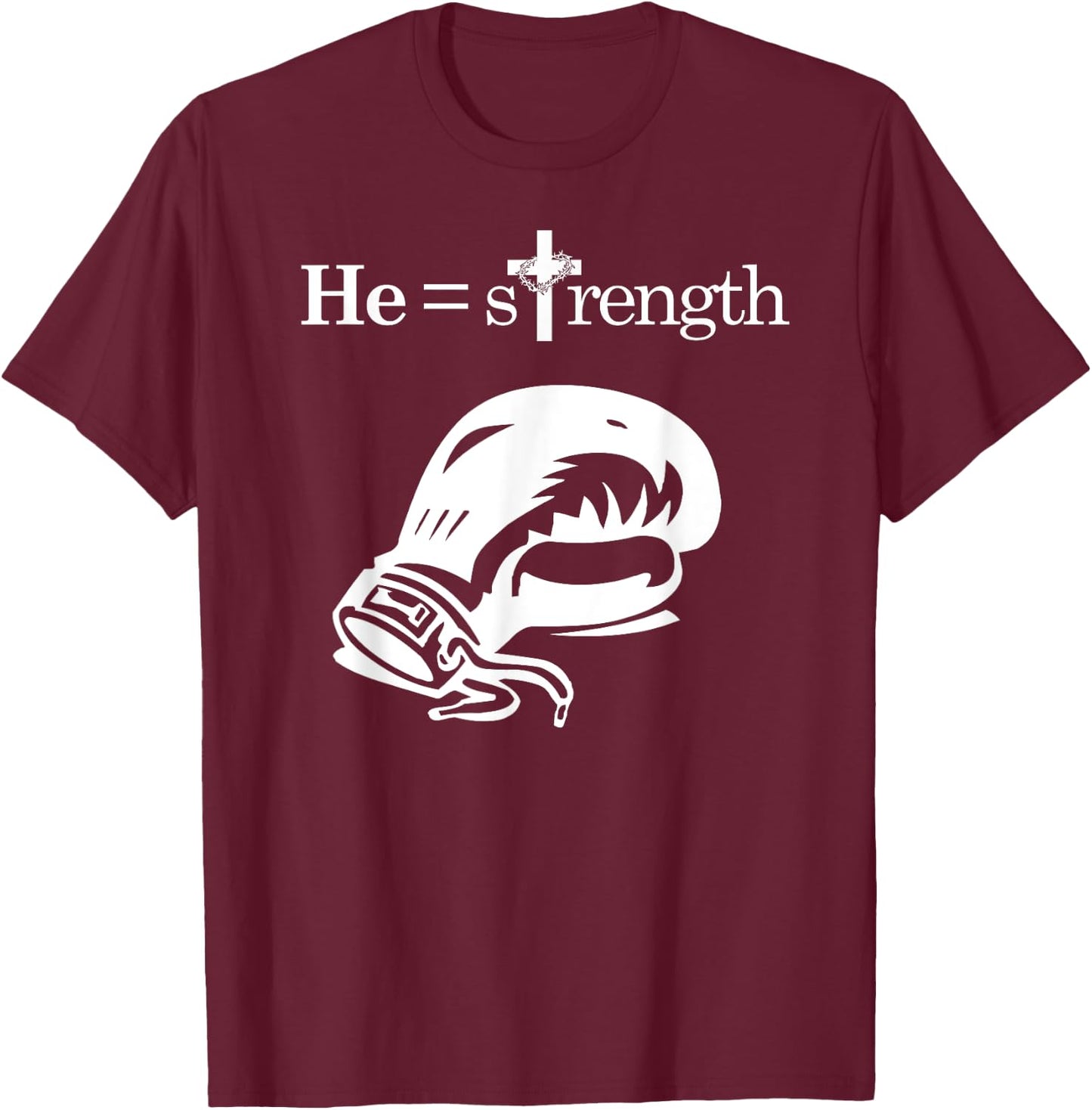 Christian Sports Inspirational Quote Jesus Boxing T-Shirt - T-Shirt | Maroon