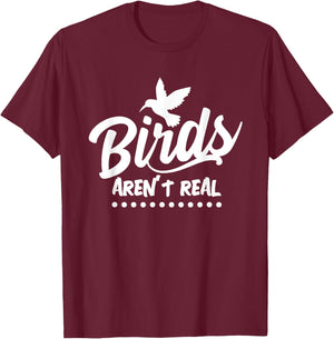 Birds Aren't Real America T Shirt Men Women T-Shirt - T-Shirt | Maroon