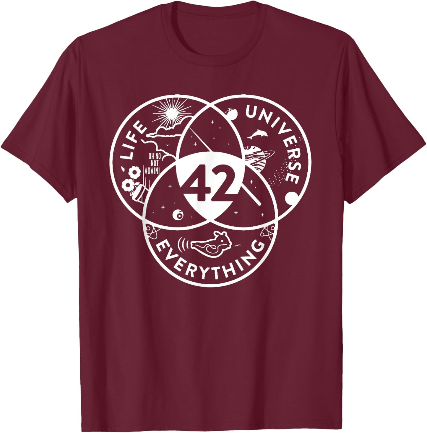 The Answer To Life The Universe And Everything Shirt T-Shirt - T-Shirt | Maroon