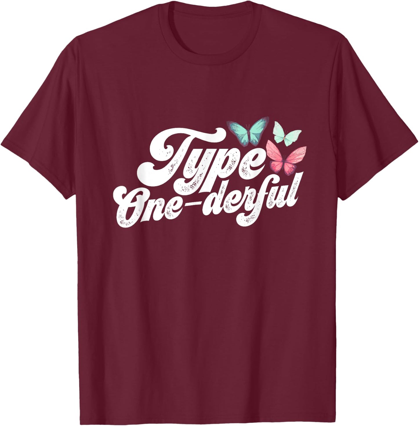 Type One-derful Diabetes T1D Youth Adult T-Shirt - T-Shirt | Maroon