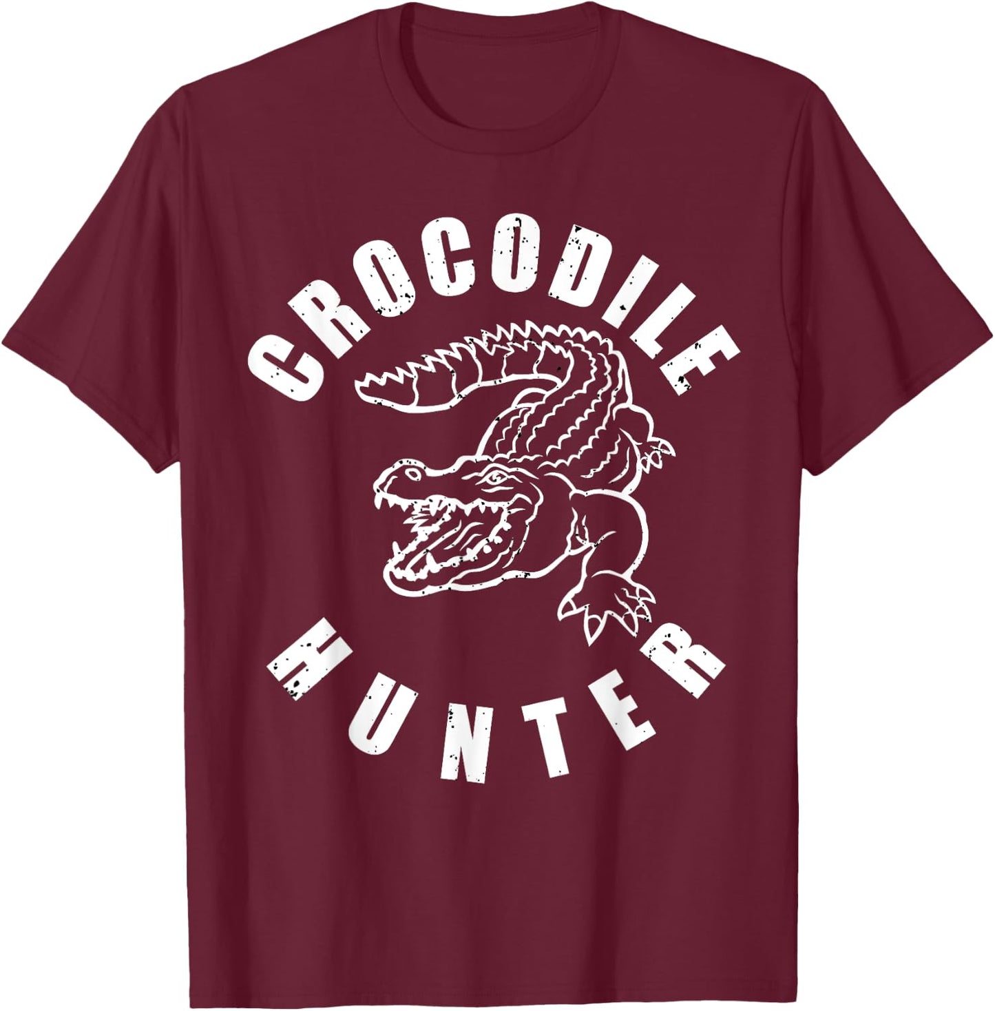 Crocodile Hunter Shirt Reptile Huntsman T-Shirt - T-Shirt | Maroon