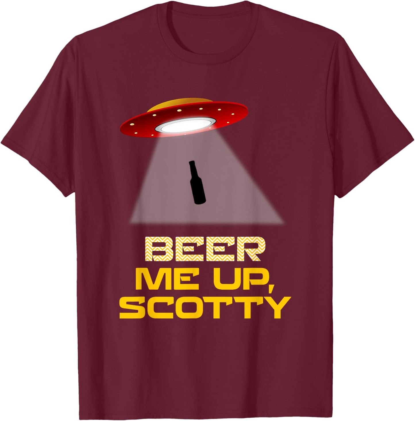 Beer Me Up, Scotty | Funny Beer Lovers Halloween T-Shirt - T-Shirt | Maroon