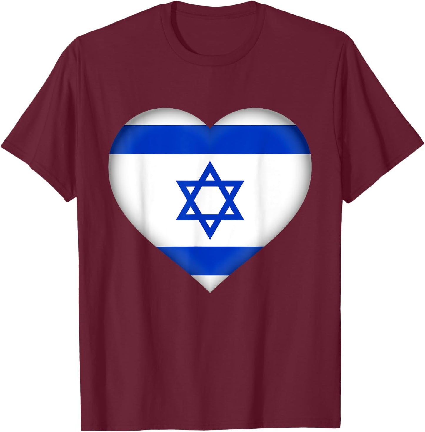 I Love Israel | Israeli Flag Heart Outfit T-Shirt - T-Shirt | Maroon
