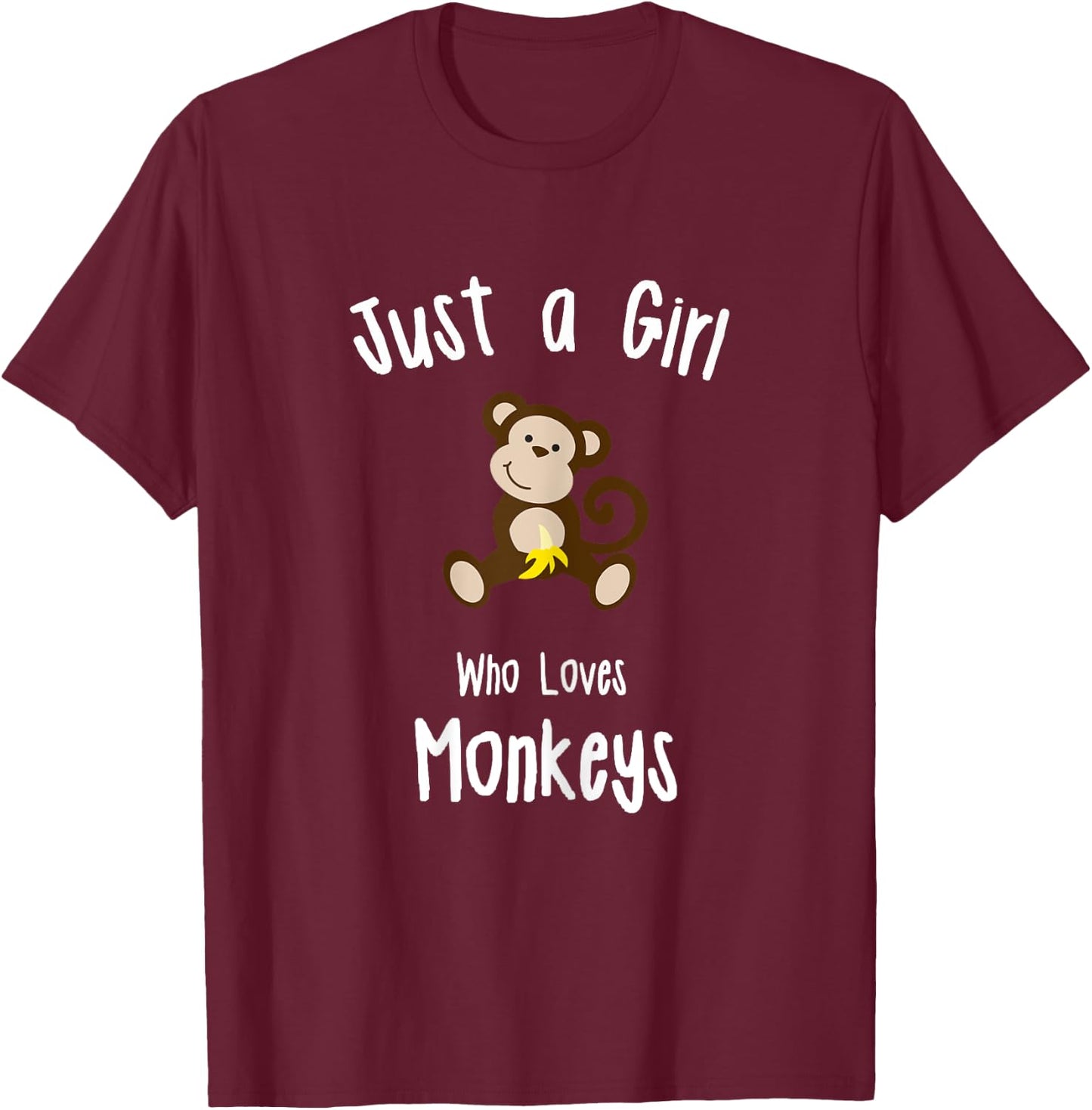 Monkey Shirt for Girls T-Shirt - T-Shirt | Maroon