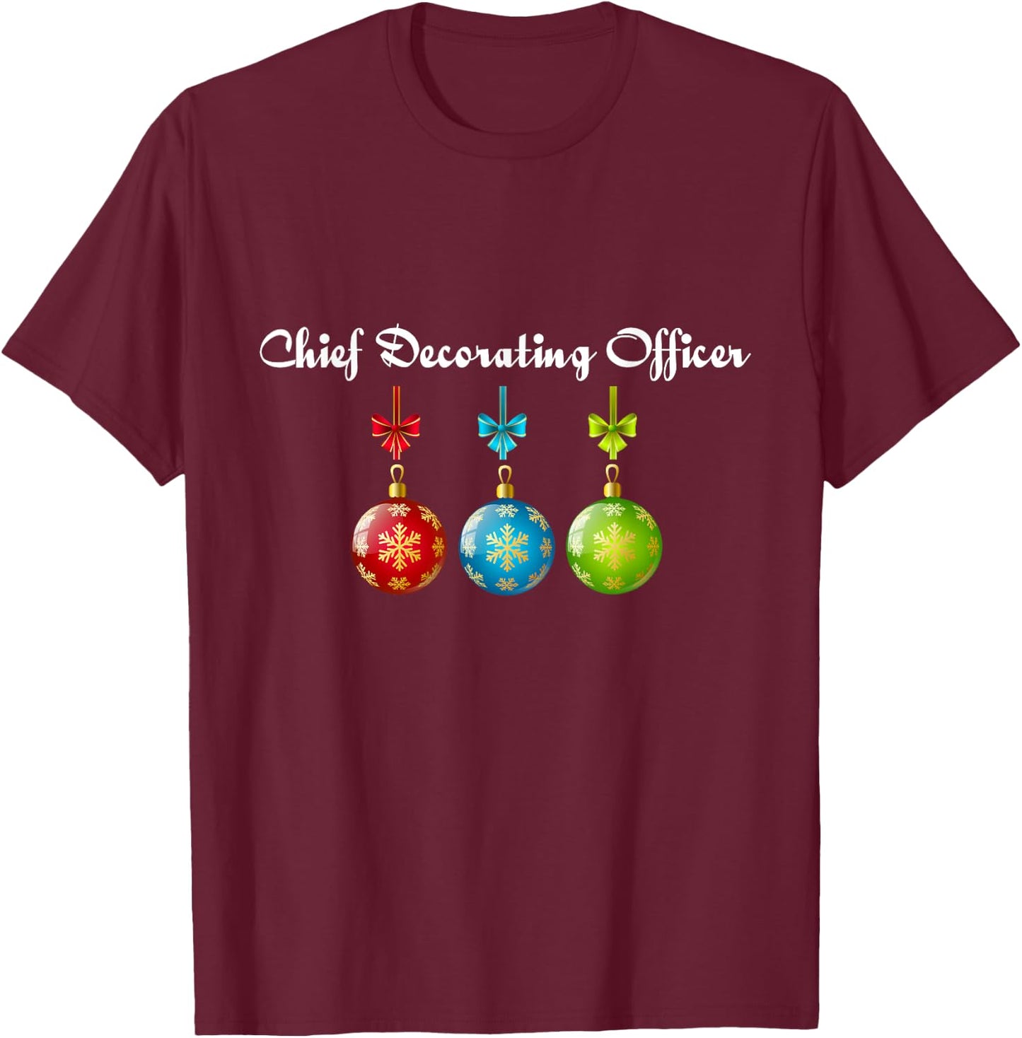 Chief decorating officer Christmas holiday official T-Shirt - T-Shirt | Maroon