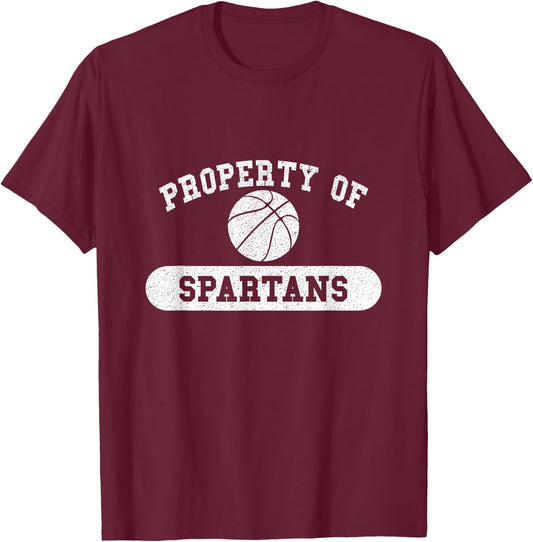 Property of Spartans Basketball T-Shirt - T-Shirt | Maroon