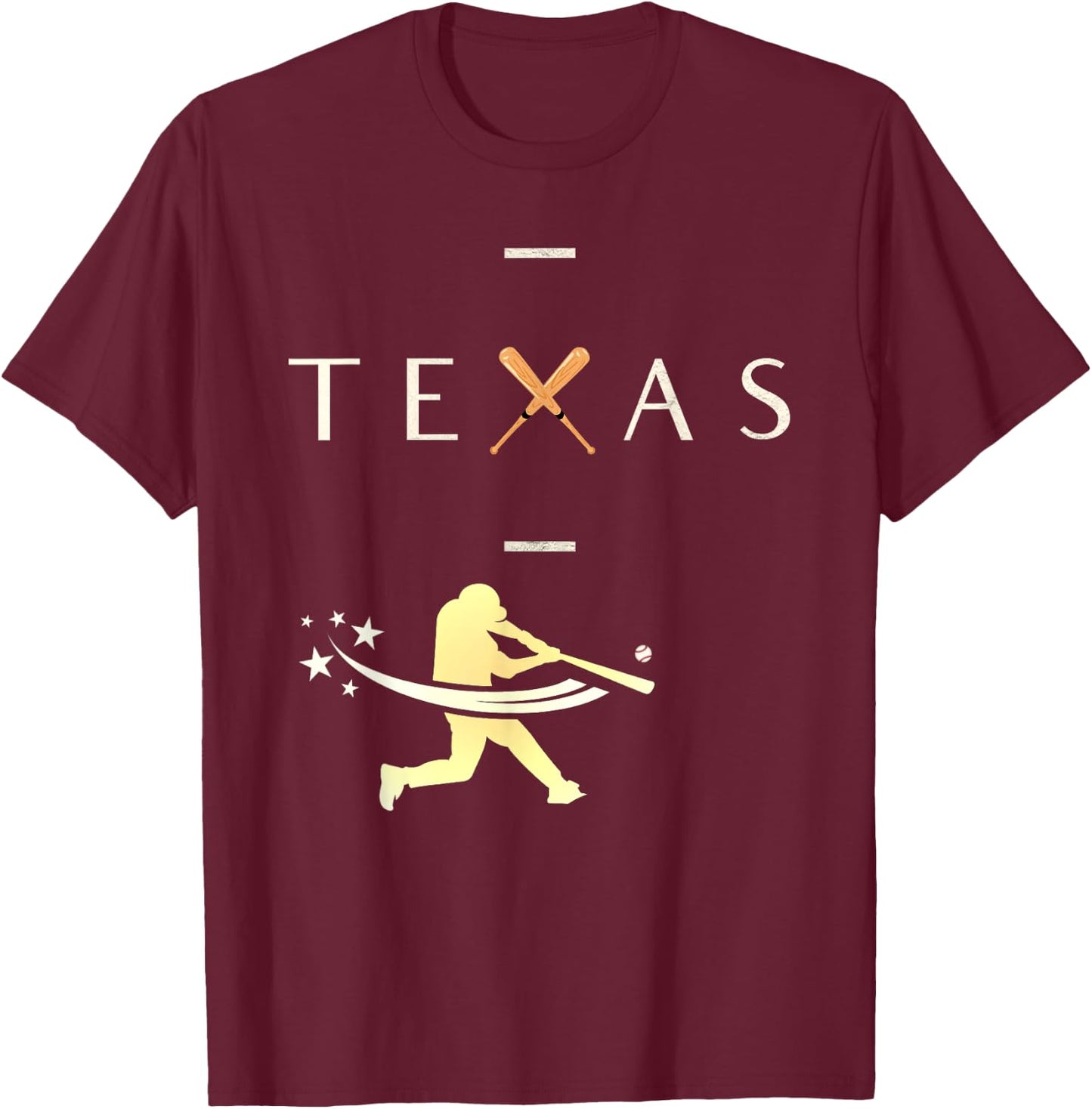 Texas Baseball Baseball Ranger Player Classic Design T-Shirt - T-Shirt | Maroon
