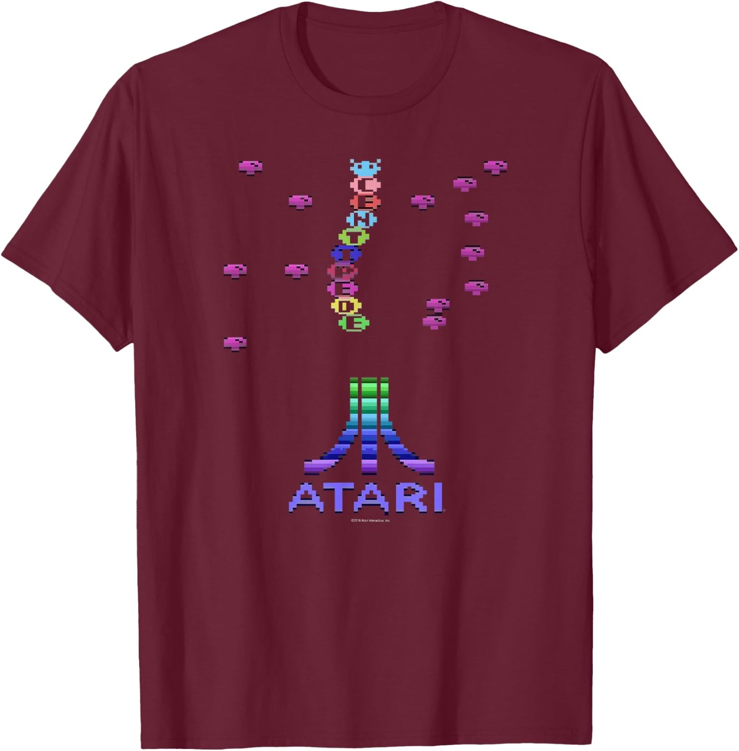 ATARI Centipede Arcade 8 Bit Gamer Design T-Shirt - T-Shirt | Maroon