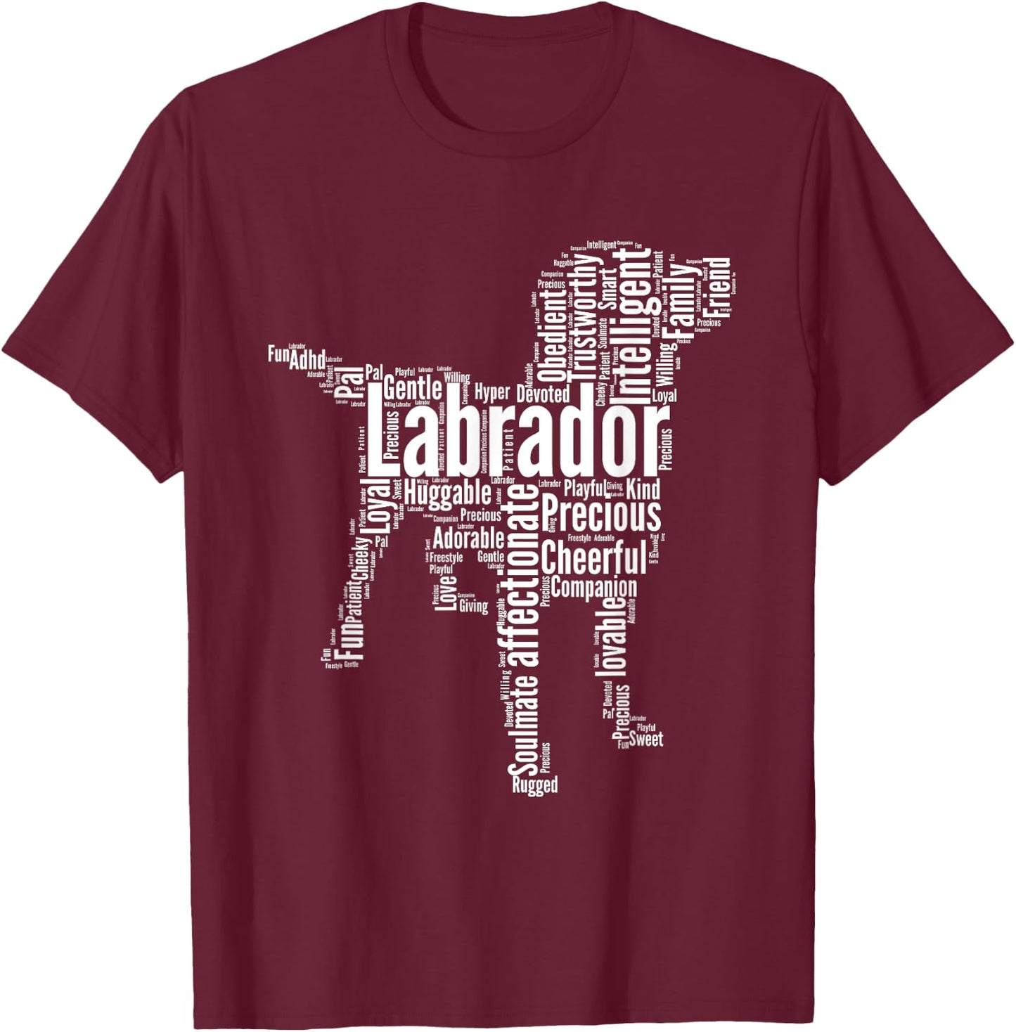 Labrador Calligram I Love My Lab Dad T-Shirt - T-Shirt | Maroon