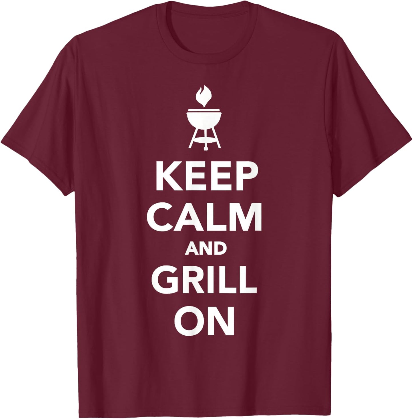 Keep calm and grill on BBQ T-Shirt - T-Shirt | Maroon