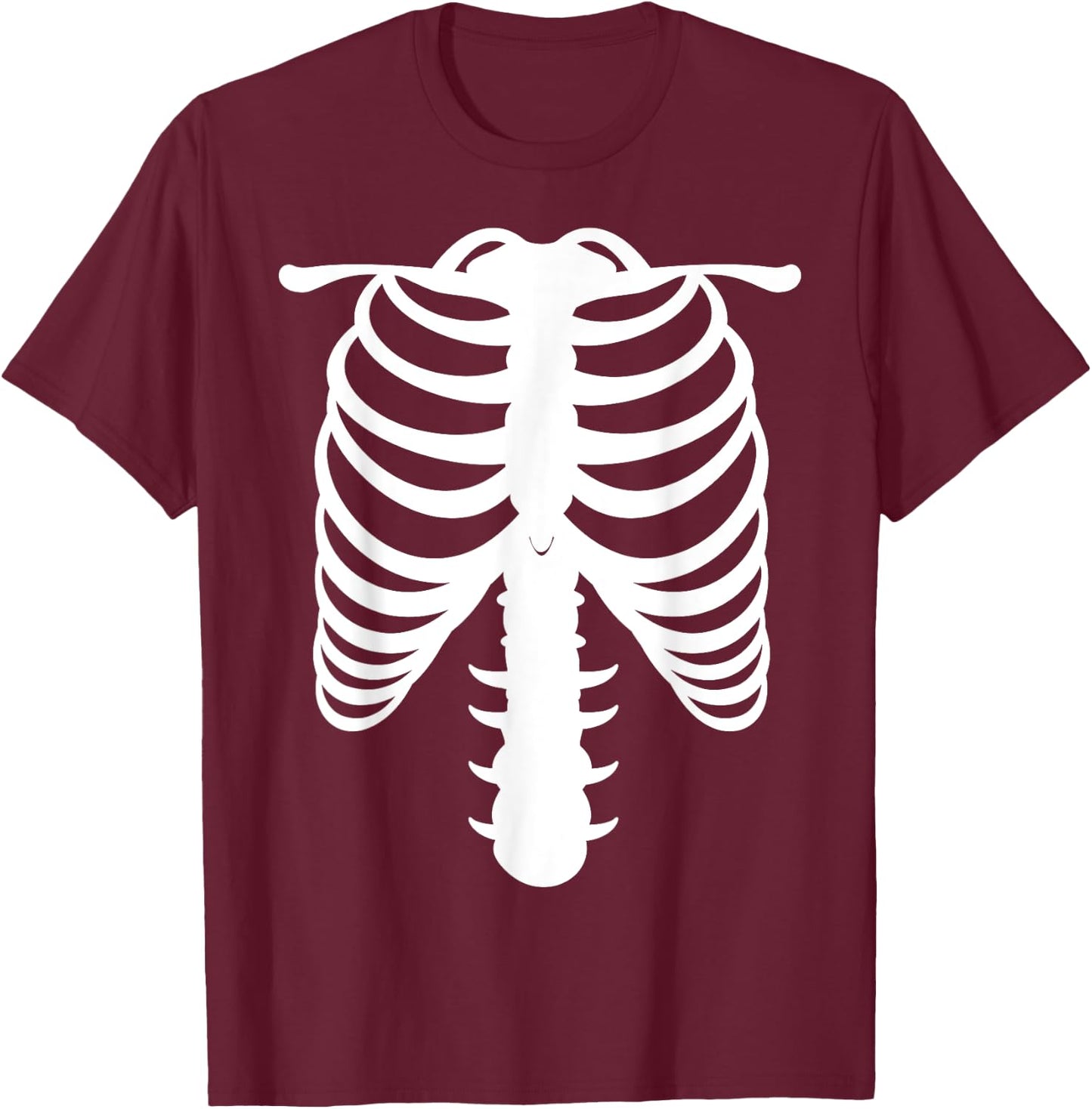 Halloween Skeleton Ribcage Costume T-Shirt - T-Shirt | Maroon