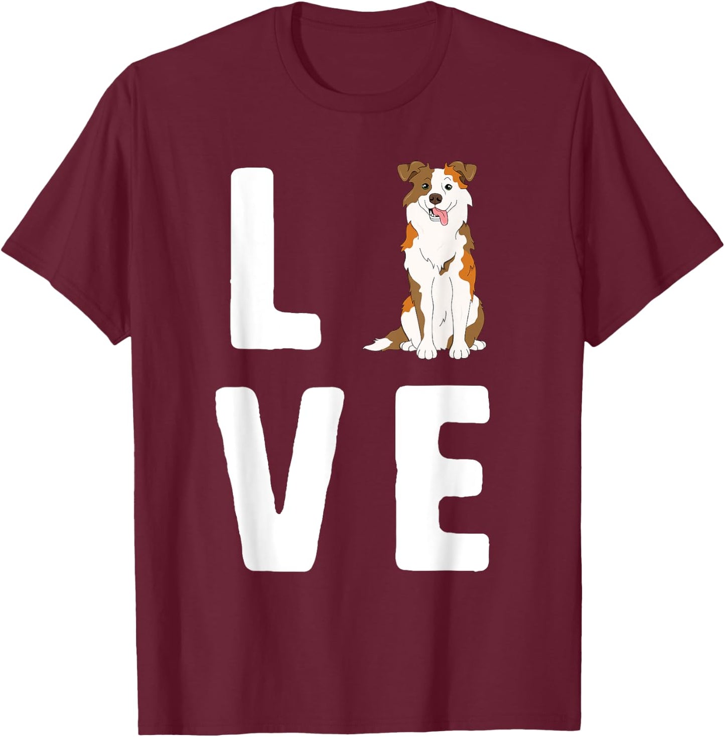 Love Australian Shepherds Lover Red Merle Women Dog Mama T-Shirt - T-Shirt | Maroon