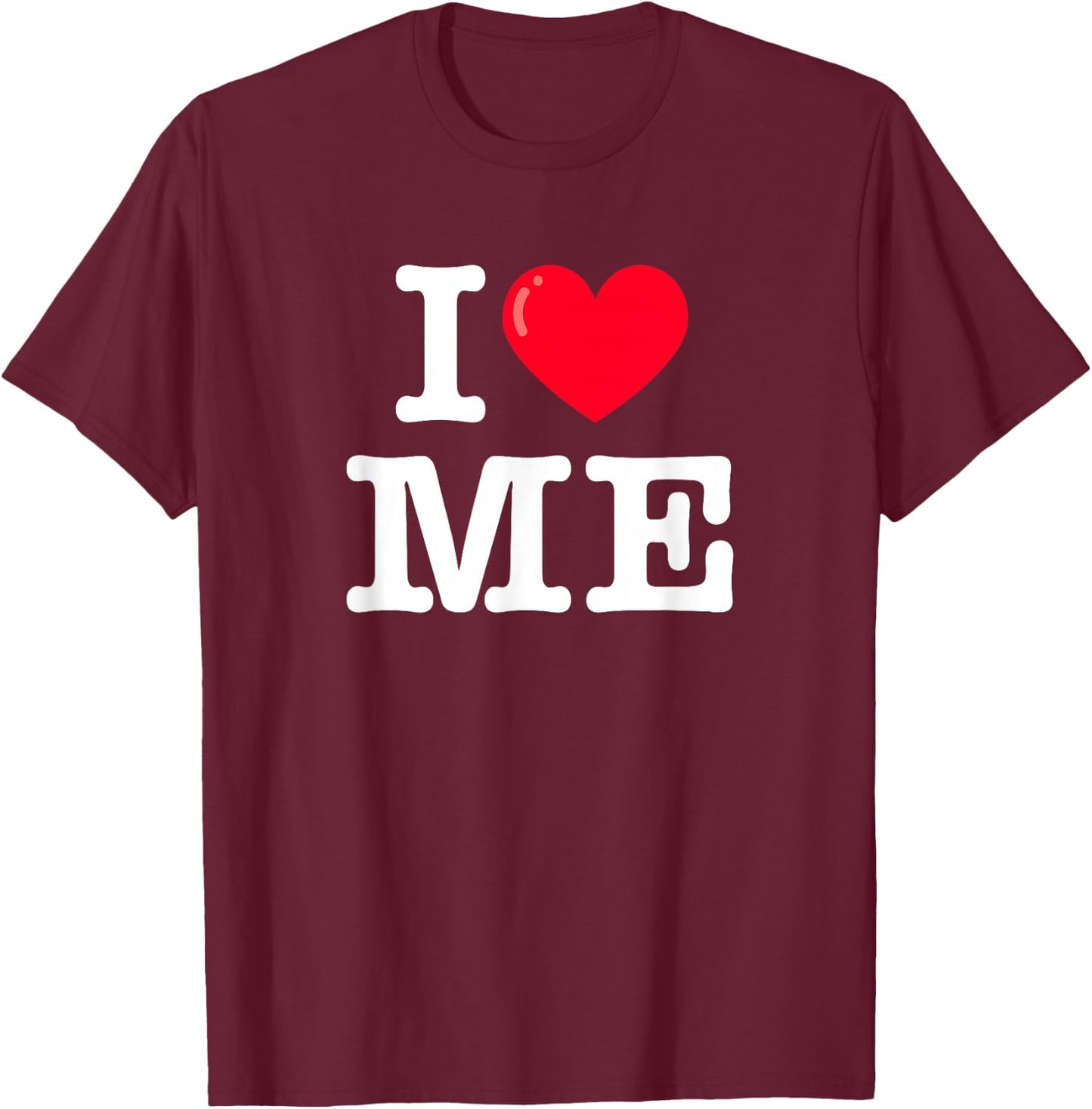 I Heart ME Classic Typewriter Font T-Shirt - T-Shirt | Maroon