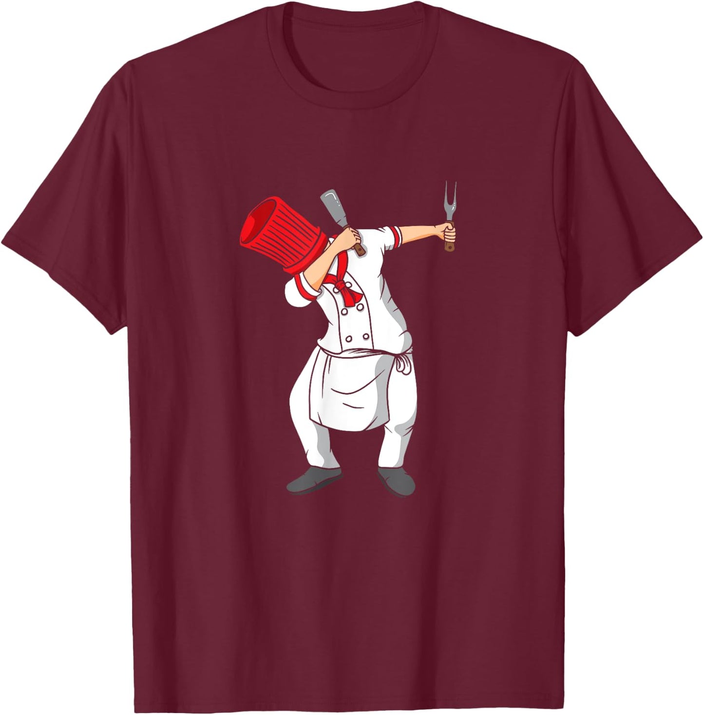 Dabbing Hibachi Chef Funny T-Shirt - T-Shirt | Maroon