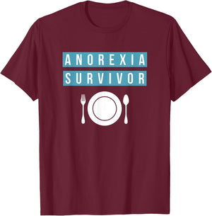 I beat anorexia - survivor | men women T-Shirt - T-Shirt | Maroon