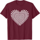 Cool Crazy Retro Valentine Sweet Heart Cute Fun Optical Art T-Shirt - T-Shirt | Maroon