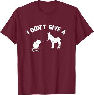 I Don't Give A Rats Ass Distressed T-Shirt - T-Shirt | Maroon