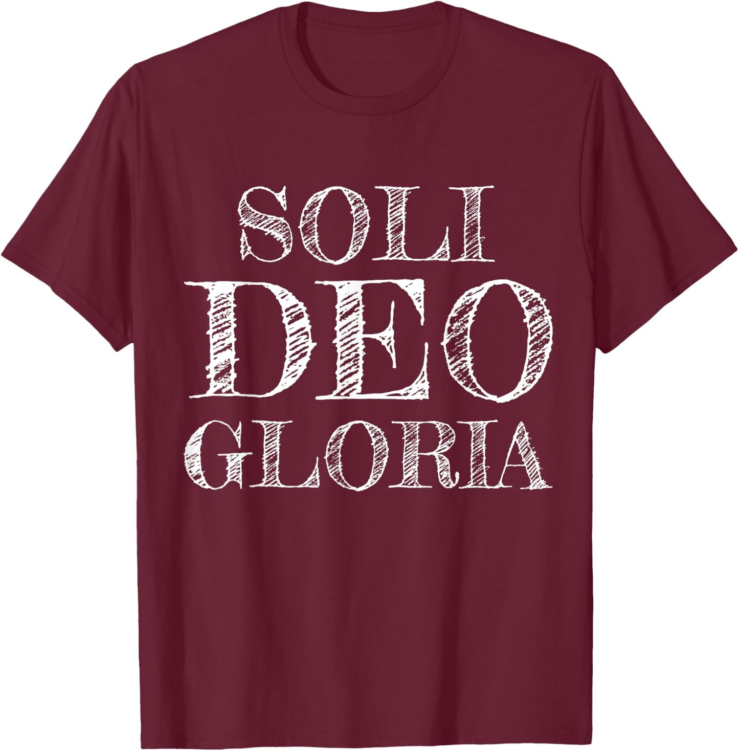 Soli Deo Gloria Five 5 Solas Christian Reformed T-Shirt - T-Shirt | Maroon
