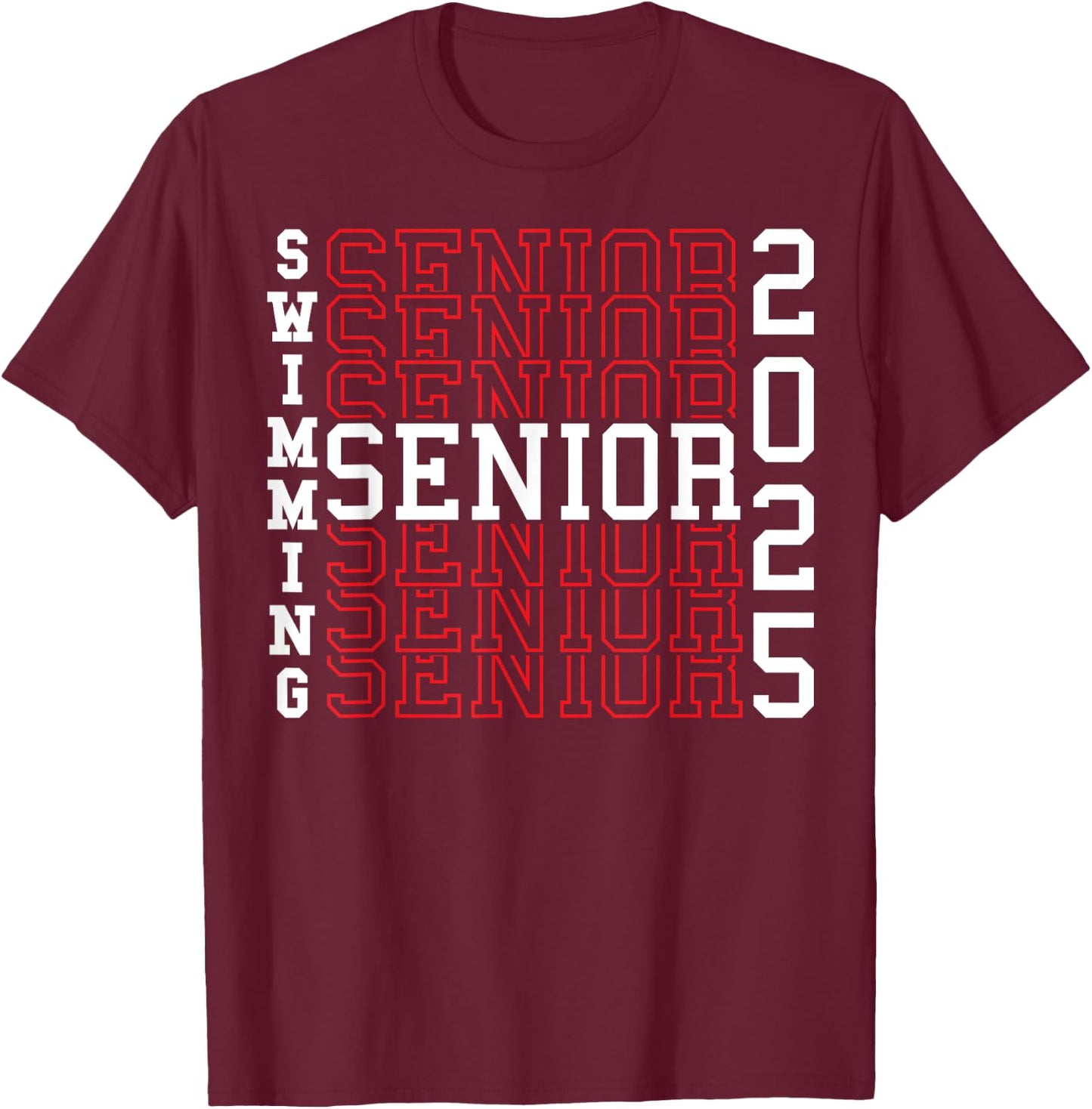 Swimming Senior Night Swimming Senior 2025 Graduation 40 T-Shirt - T-Shirt | Maroon