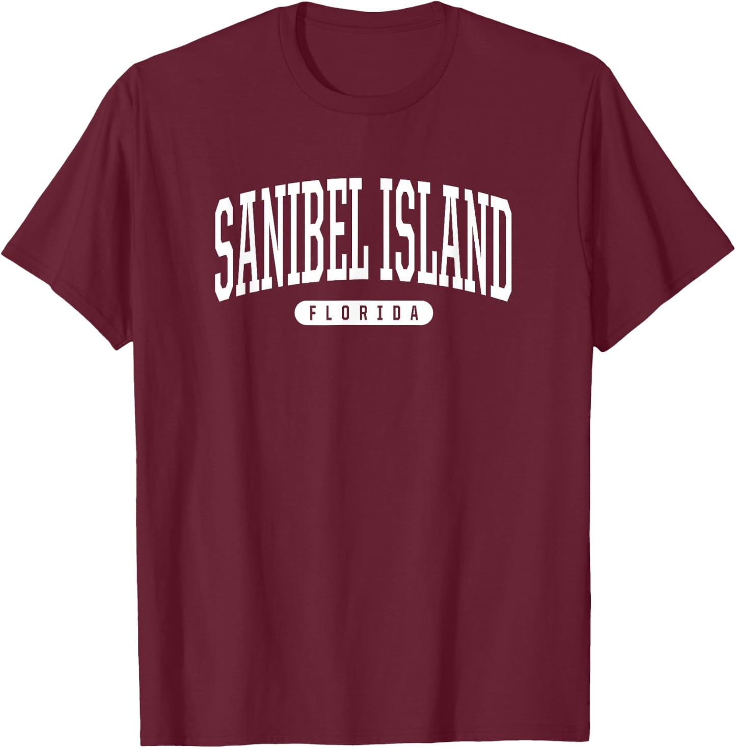 Sanibel Island Florida Vacation College Style FL USA T-Shirt - T-Shirt | Maroon