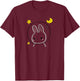Cute Space Bunny with Stars and Moon T-Shirt - T-Shirt | Maroon