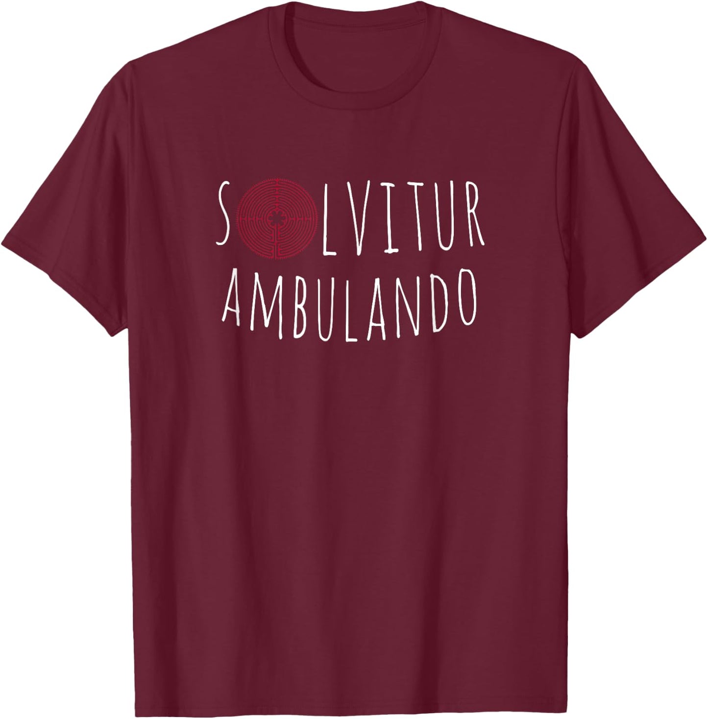 Solvitur Ambulando Labyrinth Walking T-Shirt - T-Shirt | Maroon