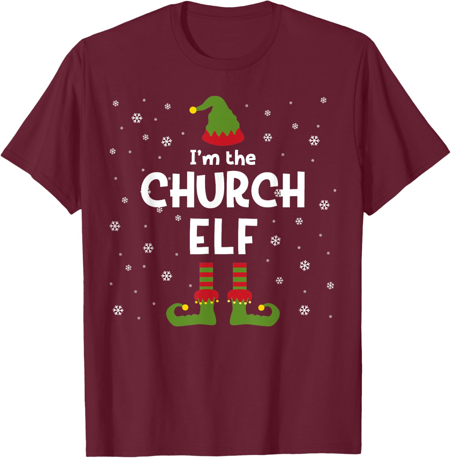 I'm The Church Elf Christian Pastor or Priest Christmas T-Shirt - T-Shirt | Maroon