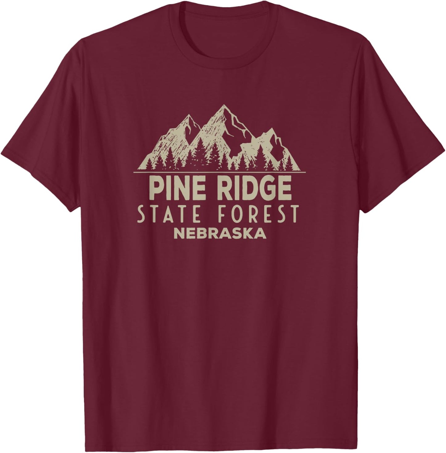 Pine Ridge State Forest T-Shirt - T-Shirt | Maroon