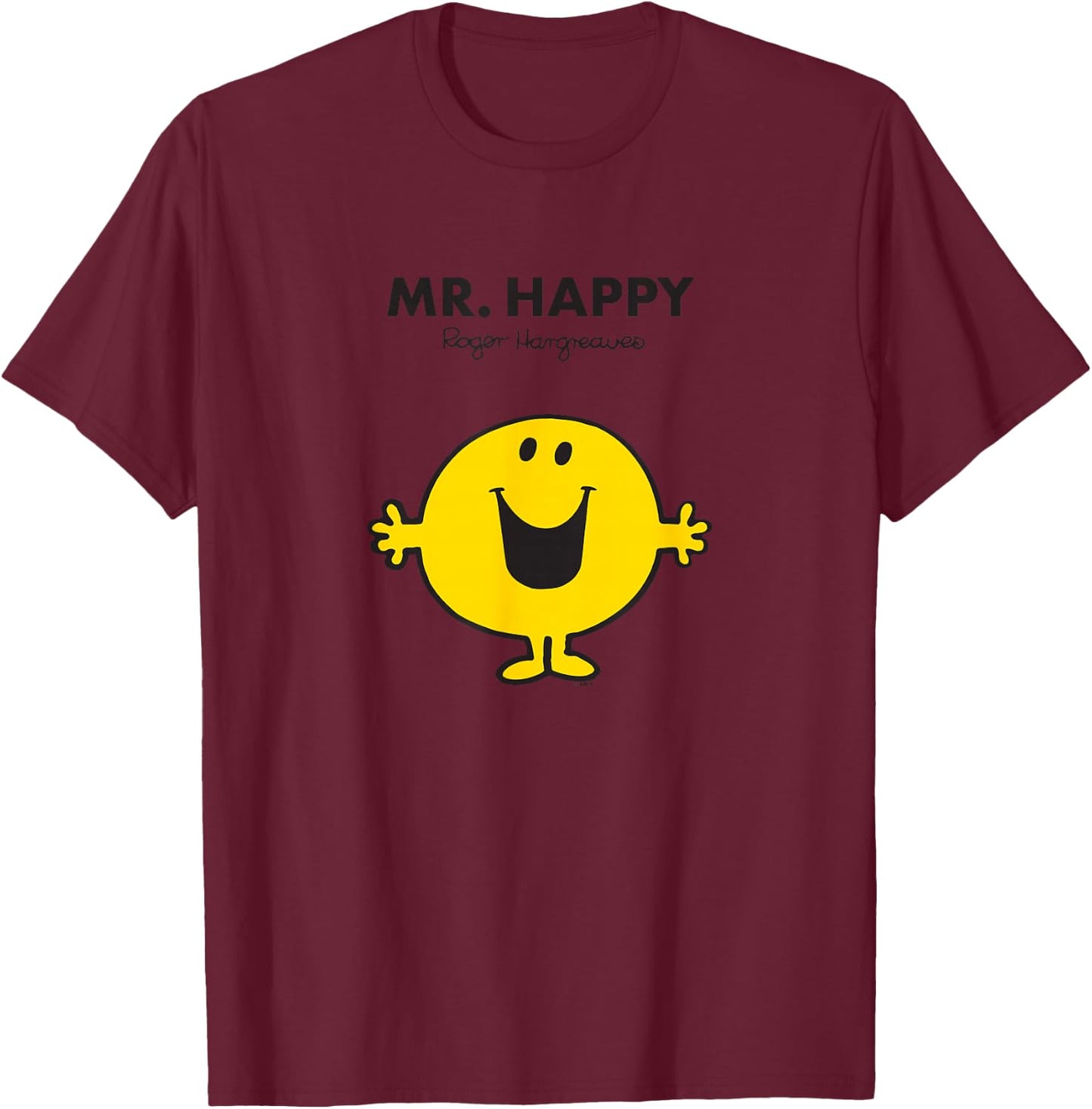 Mr. Men Mr. Happy T-Shirt - T-Shirt | Maroon