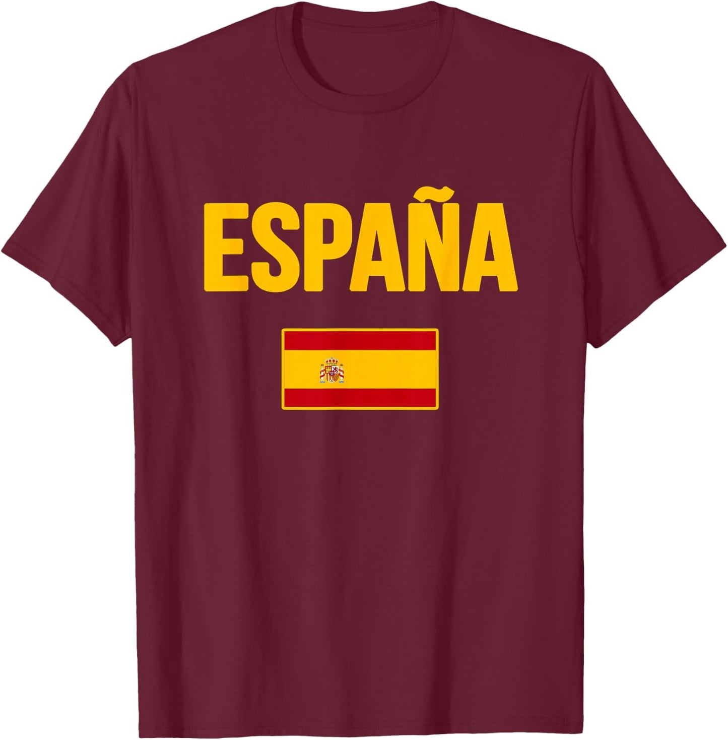 Spain Spanish Flag Espana Souvenir T-Shirt - T-Shirt | Maroon