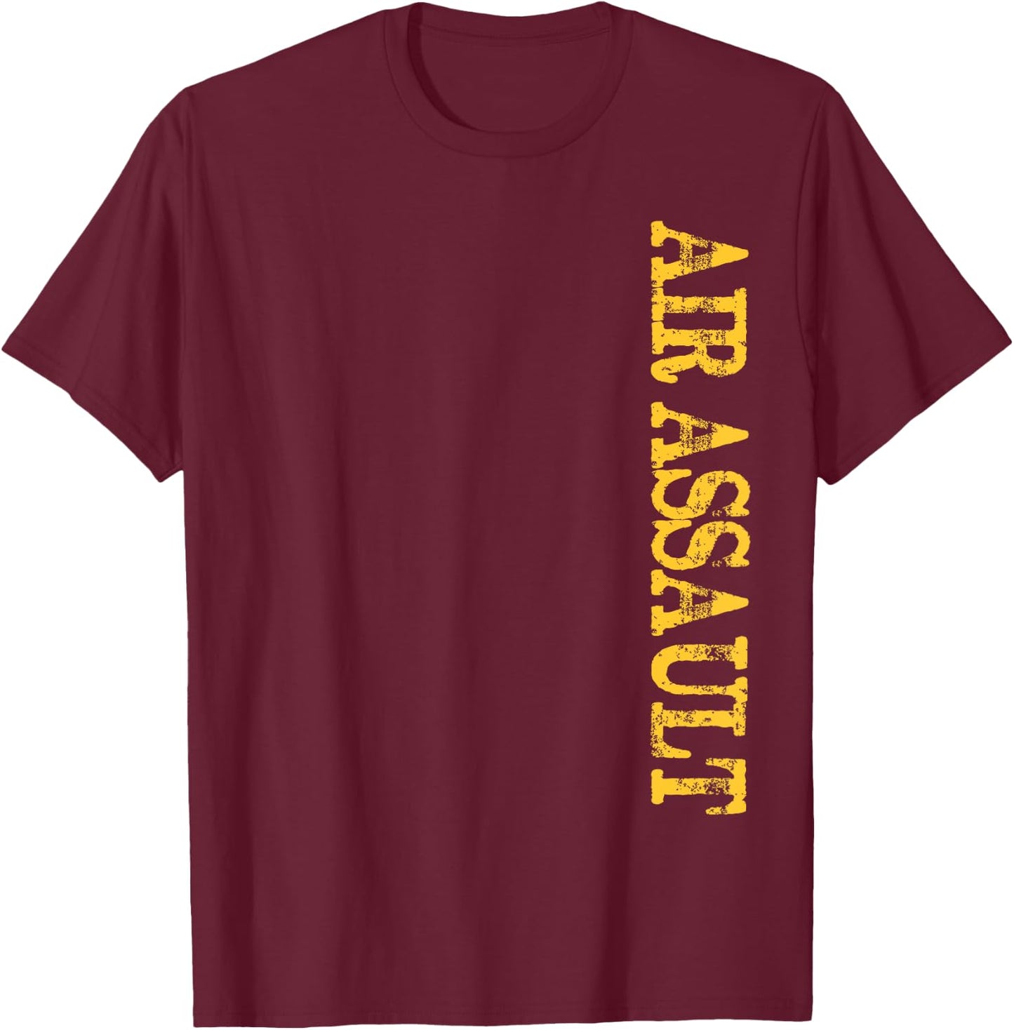 Distressed US Army Air Assault T-Shirt - T-Shirt | Maroon