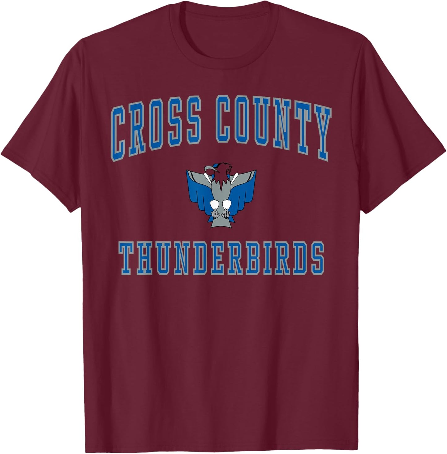 Cross County High School Thunderbirds C1 T-Shirt - T-Shirt | Maroon