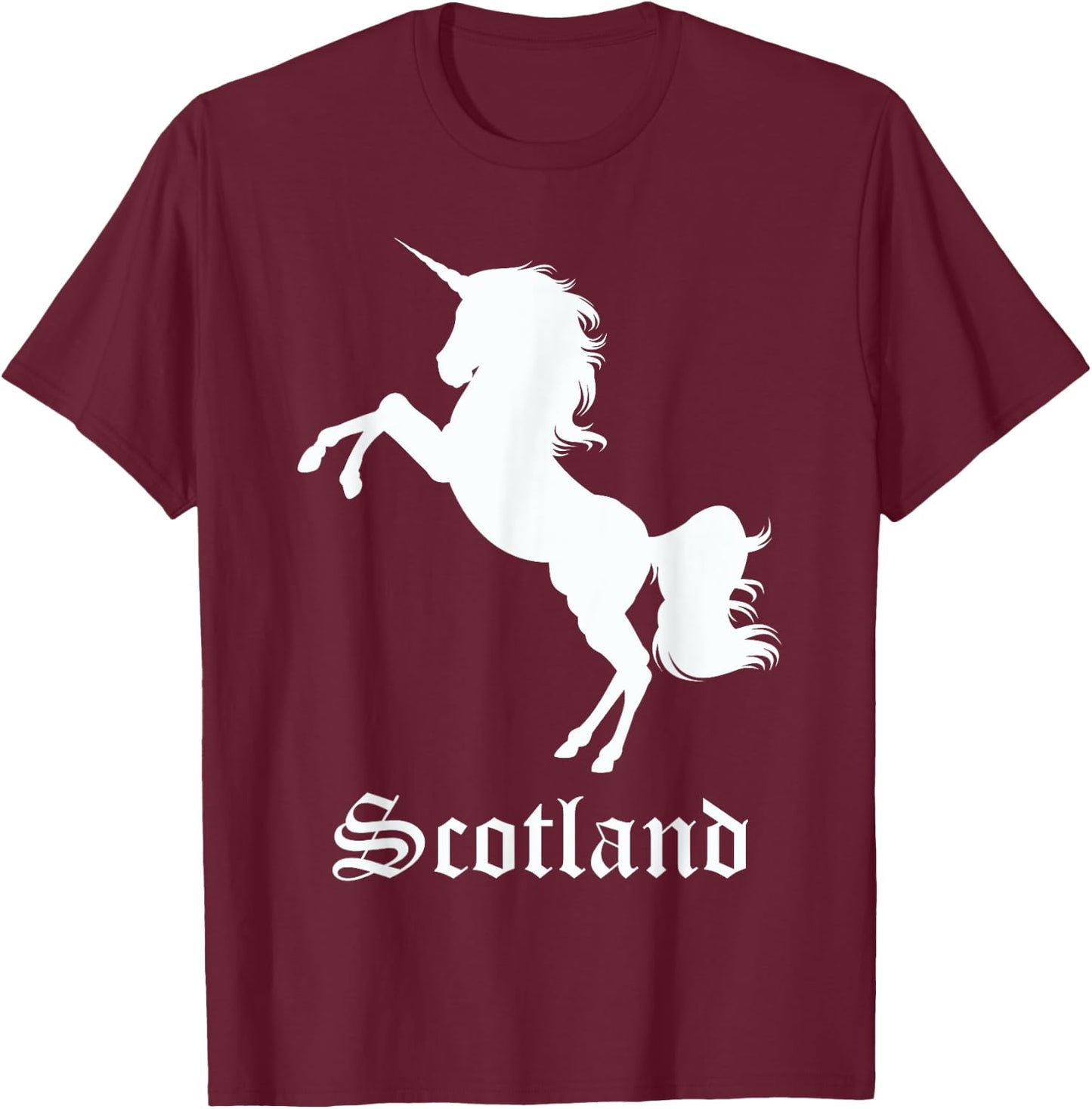 Scotland Unicorn Silhouette National Symbol Scottish Gifts T-Shirt - T-Shirt | Maroon