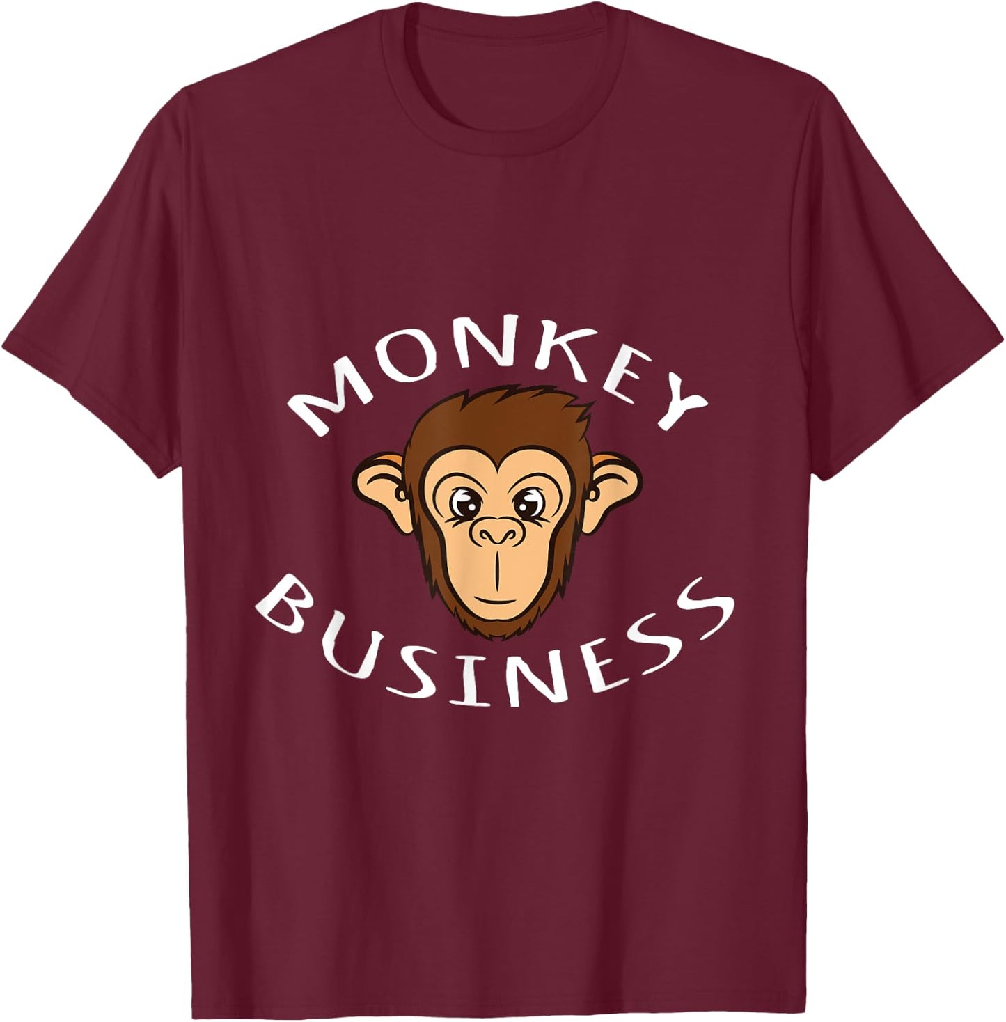 Clever Business Monkey Design T-Shirt - T-Shirt | Maroon