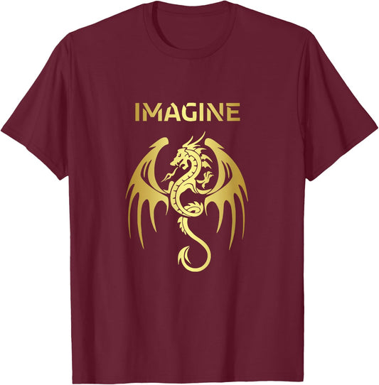 Fantasy Dragon Tattoo Style T-Shirt - T-Shirt | Maroon