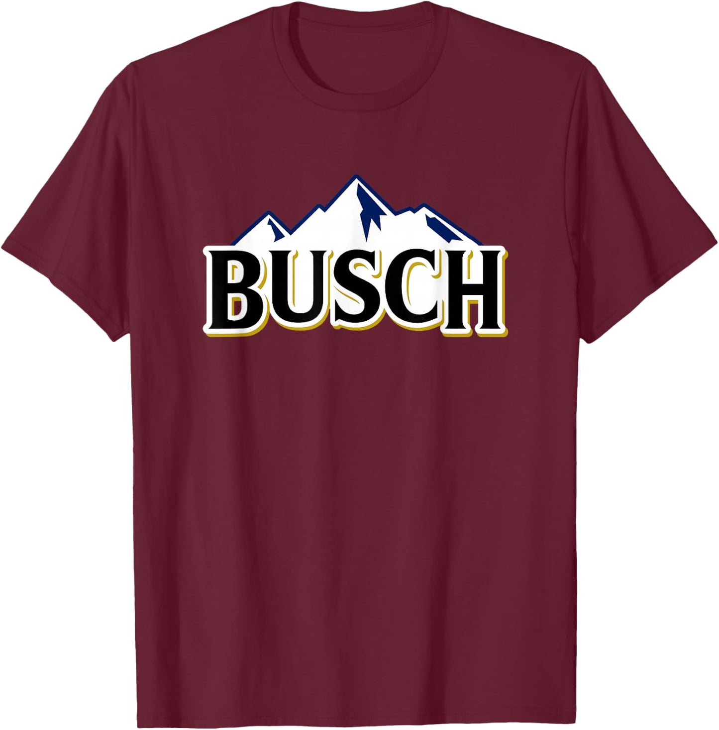 Busch Beer Mountains Logo T-Shirt - T-Shirt | Maroon